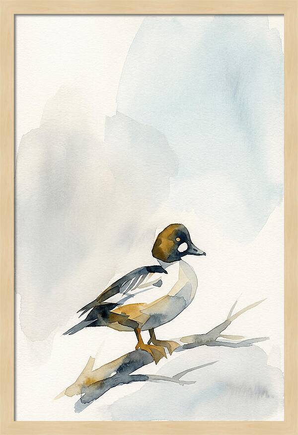 Goldeneye Duck Perched Gracefully