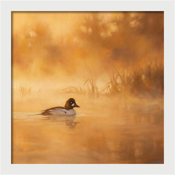 Goldeneye Gliding Through Mist
