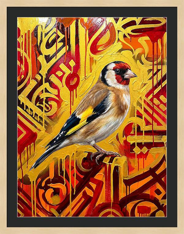 Goldfinch Against Vibrant Background