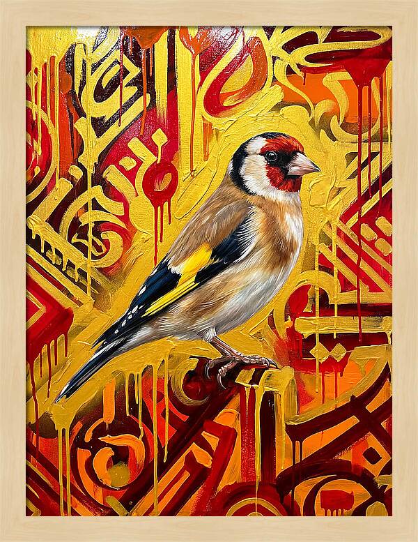 Goldfinch Against Vibrant Background