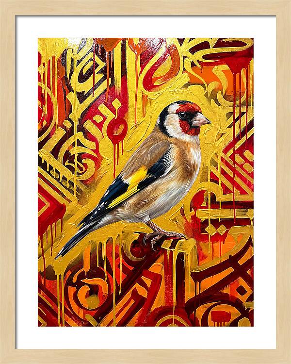 Goldfinch Against Vibrant Background