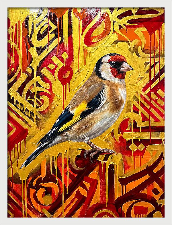 Goldfinch Against Vibrant Background