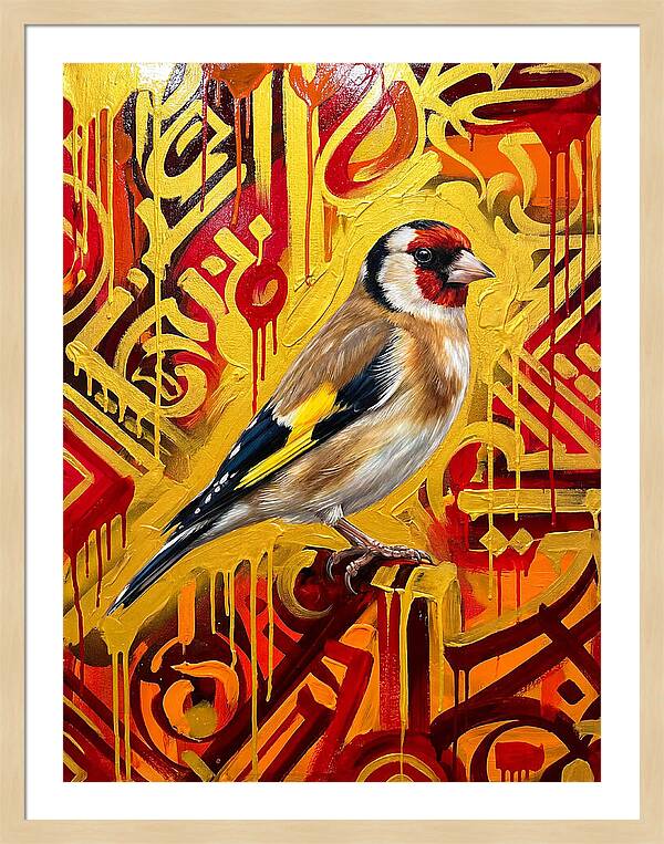 Goldfinch Against Vibrant Background