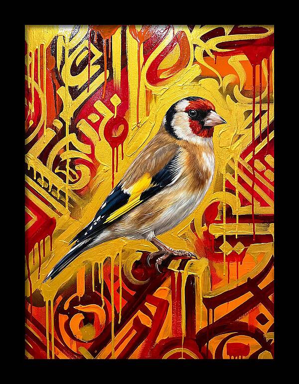 Goldfinch Against Vibrant Background