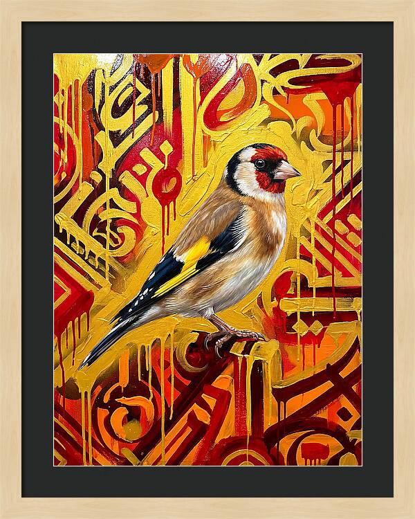 Goldfinch Against Vibrant Background