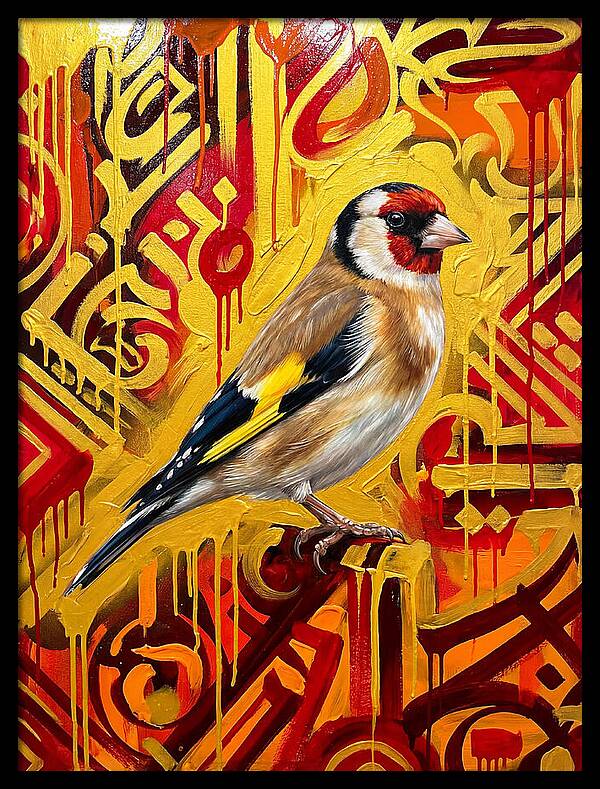 Goldfinch Against Vibrant Background