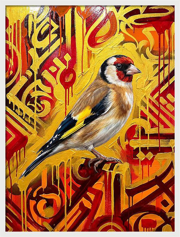 Goldfinch Against Vibrant Background