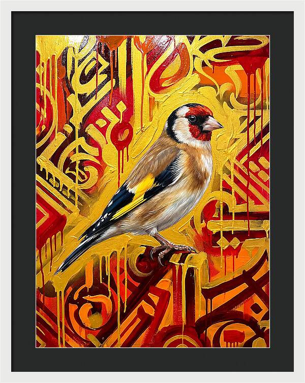 Goldfinch Against Vibrant Background