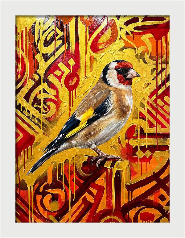 Goldfinch Against Vibrant Background