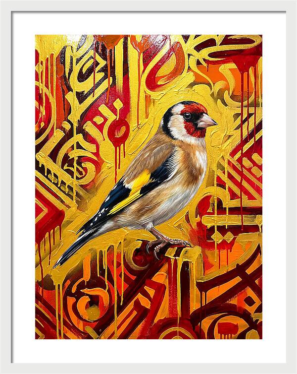 Goldfinch Against Vibrant Background
