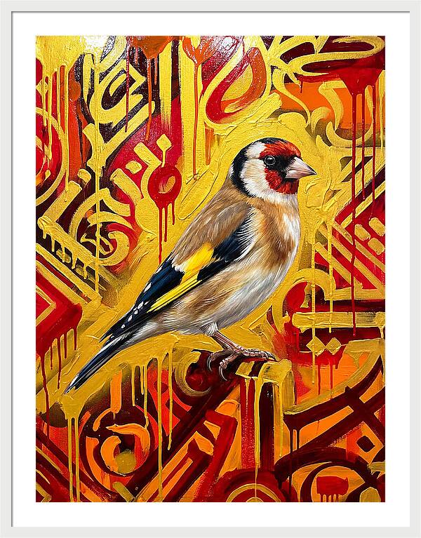 Goldfinch Against Vibrant Background