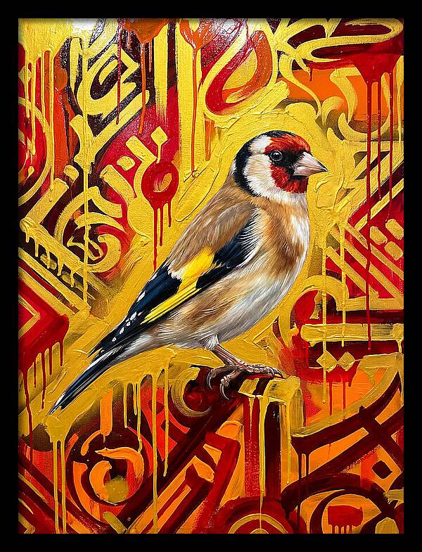 Goldfinch Against Vibrant Background