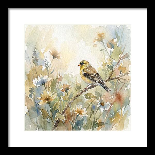 Goldfinch Among Blossoms