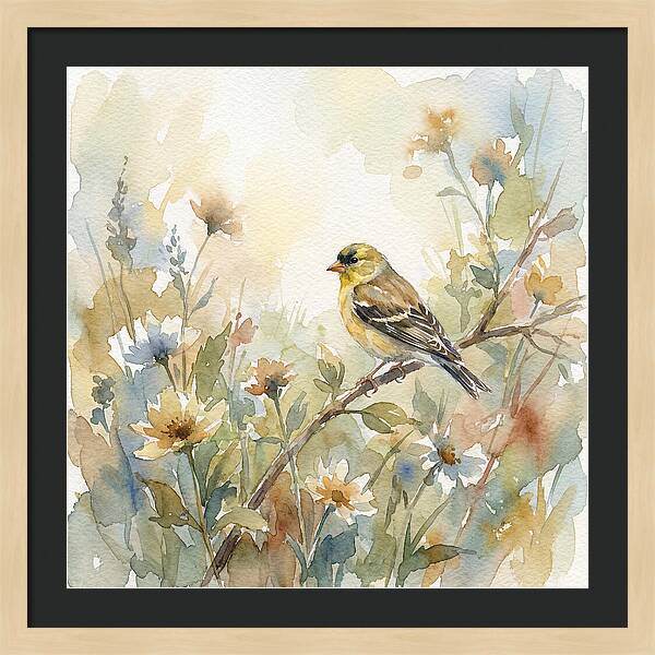 Goldfinch Among Blossoms