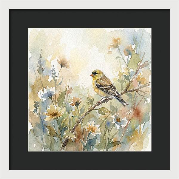 Goldfinch Among Blossoms