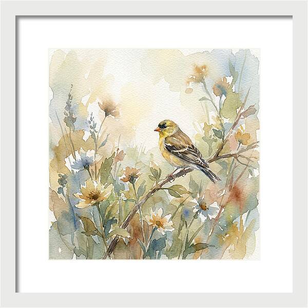 Goldfinch Among Blossoms
