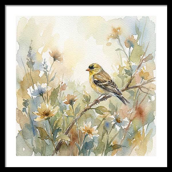 Goldfinch Among Blossoms