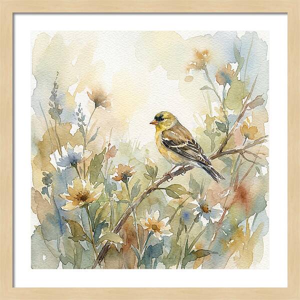 Goldfinch Among Blossoms