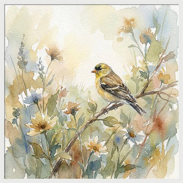 Goldfinch Among Blossoms