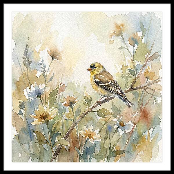 Goldfinch Among Blossoms