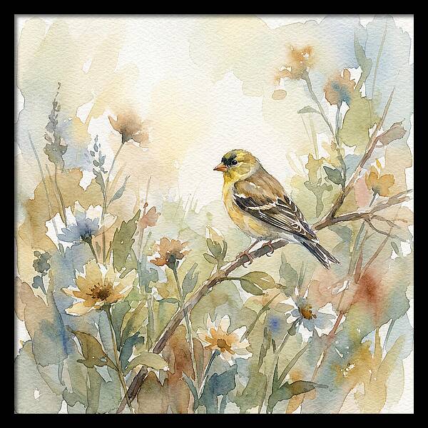 Goldfinch Among Blossoms