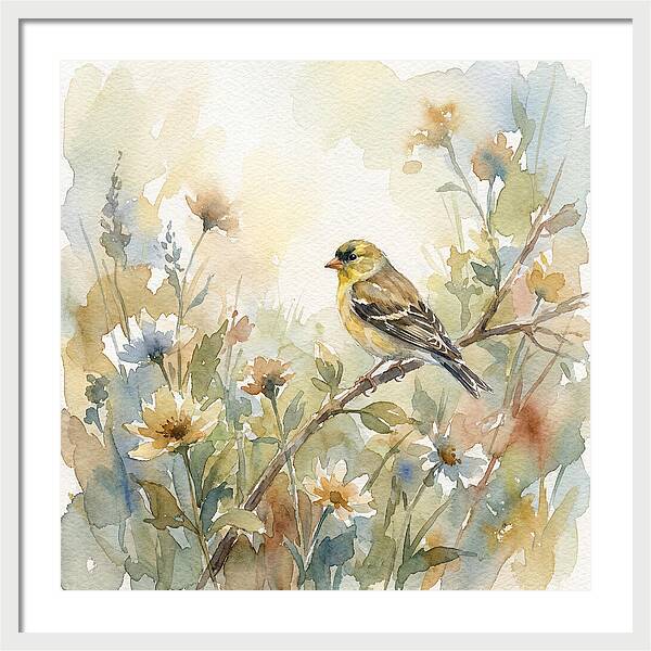 Goldfinch Among Blossoms