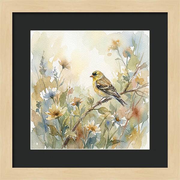 Goldfinch Among Blossoms
