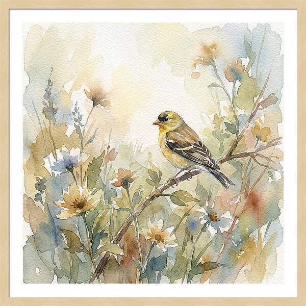 Goldfinch Among Blossoms