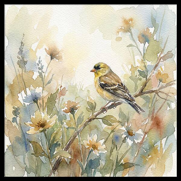 Goldfinch Among Blossoms