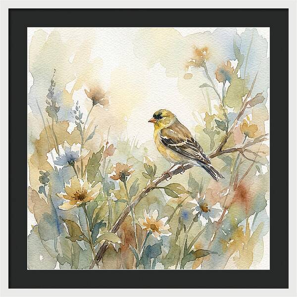 Goldfinch Among Blossoms