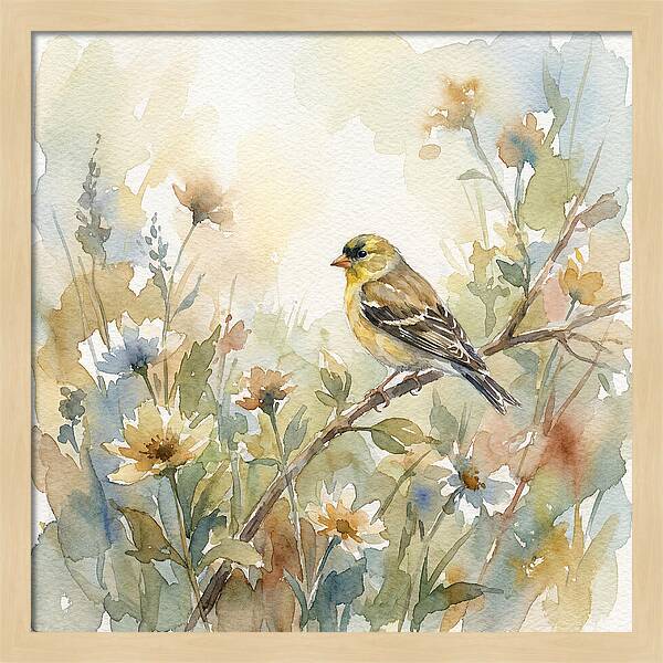 Goldfinch Among Blossoms