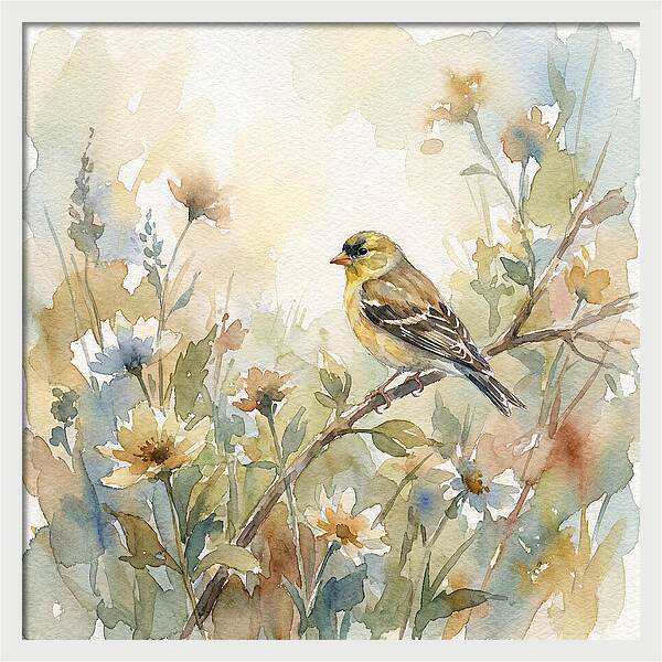 Goldfinch Among Blossoms