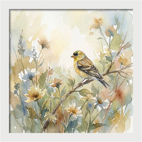 Goldfinch Among Blossoms