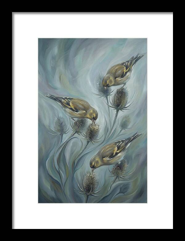 Goldfinch Charm Feeding On Teasel
