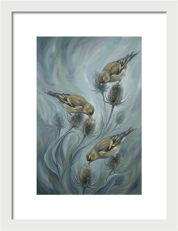 Goldfinch Charm Feeding On Teasel