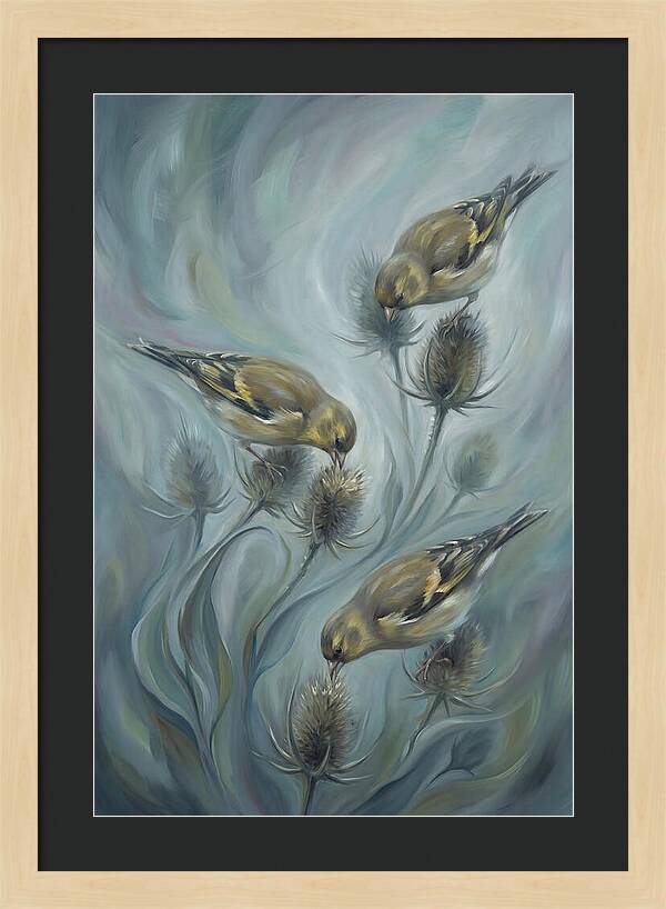 Goldfinch Charm Feeding On Teasel
