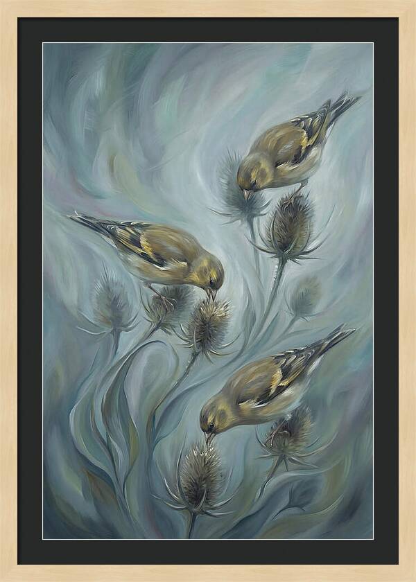 Goldfinch Charm Feeding On Teasel