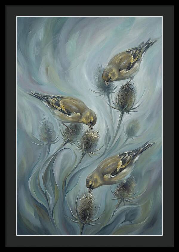 Goldfinch Charm Feeding On Teasel