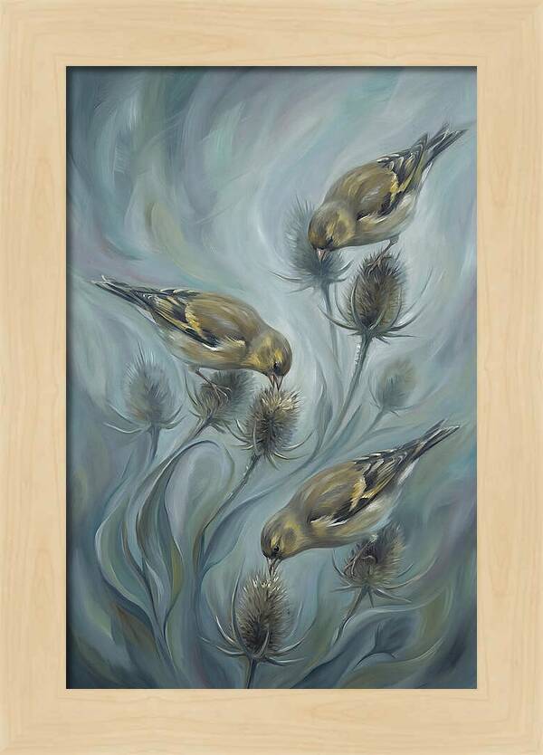 Goldfinch Charm Feeding On Teasel