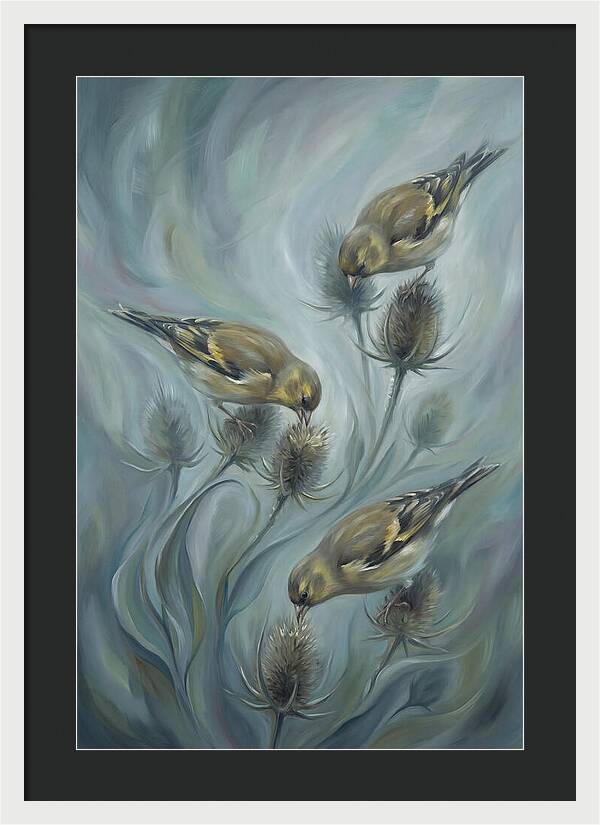 Goldfinch Charm Feeding On Teasel
