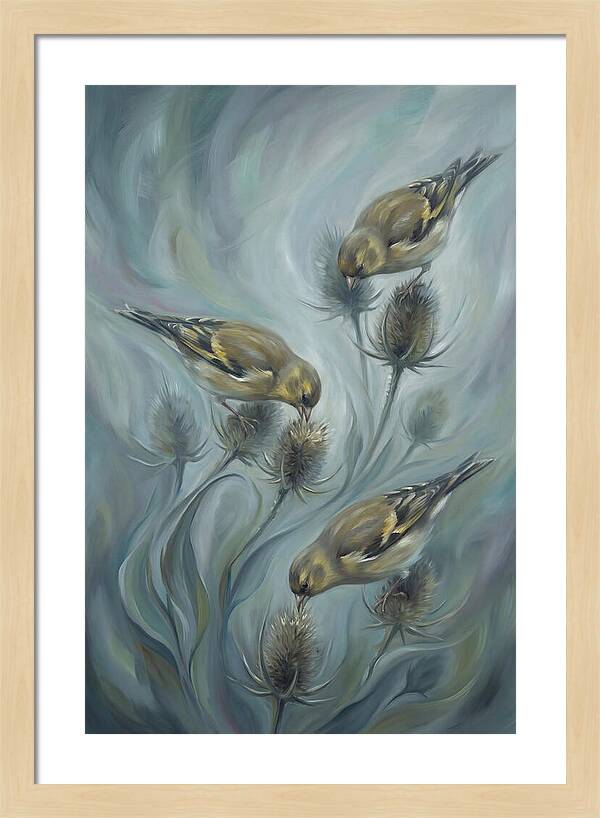 Goldfinch Charm Feeding On Teasel