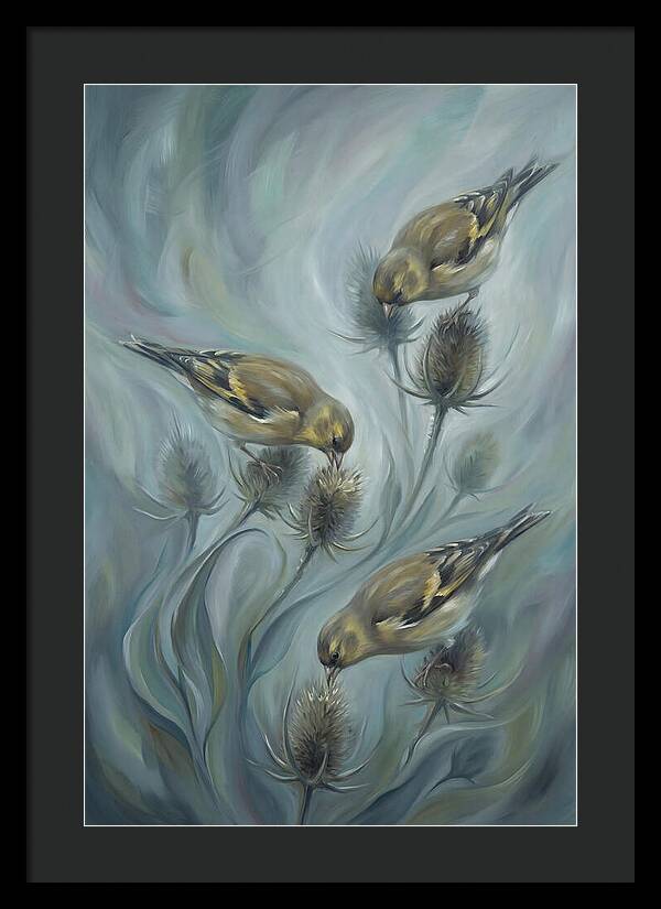 Goldfinch Charm Feeding On Teasel