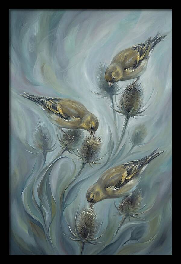 Goldfinch Charm Feeding On Teasel