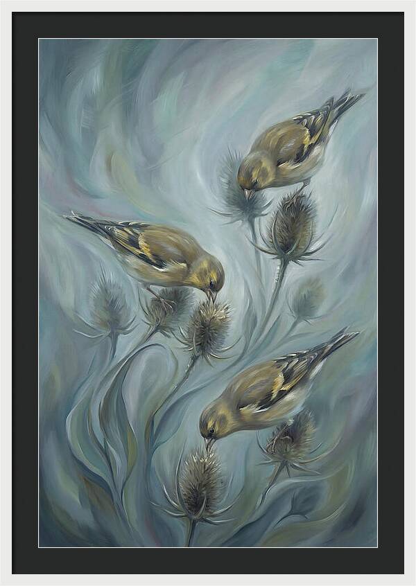Goldfinch Charm Feeding On Teasel