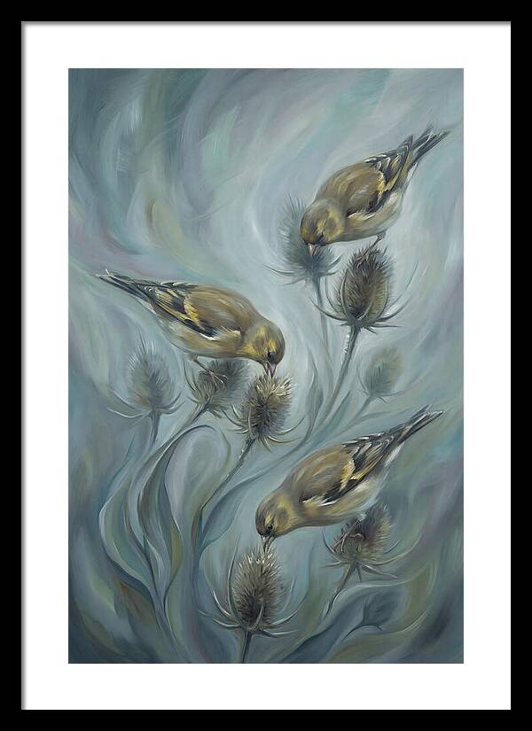 Goldfinch Charm Feeding On Teasel