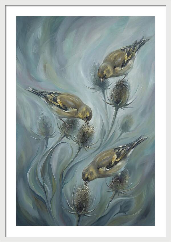 Goldfinch Charm Feeding On Teasel