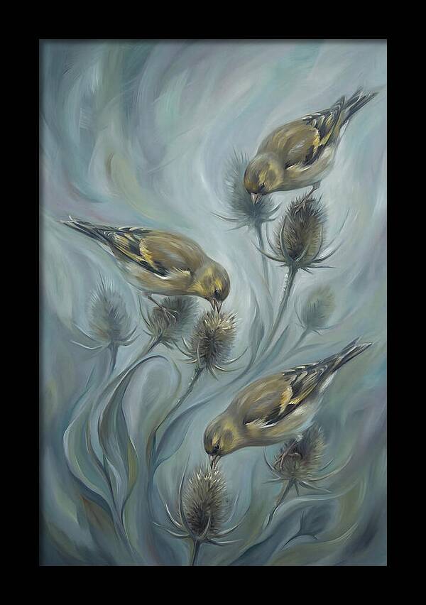 Goldfinch Charm Feeding On Teasel