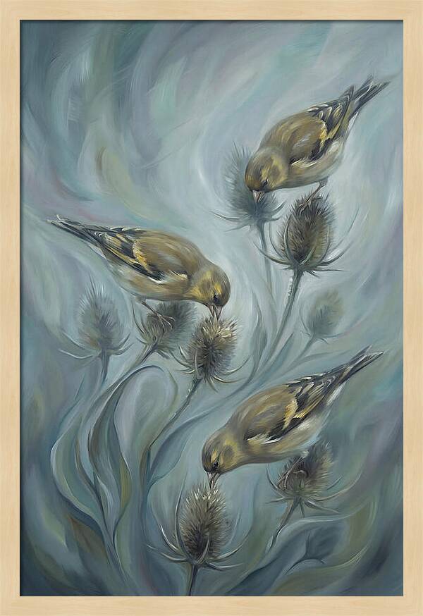 Goldfinch Charm Feeding On Teasel