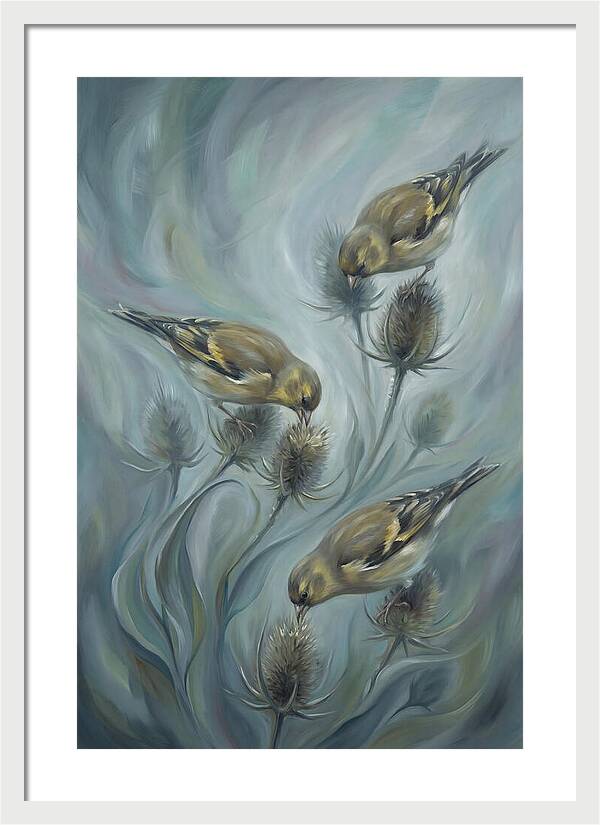 Goldfinch Charm Feeding On Teasel