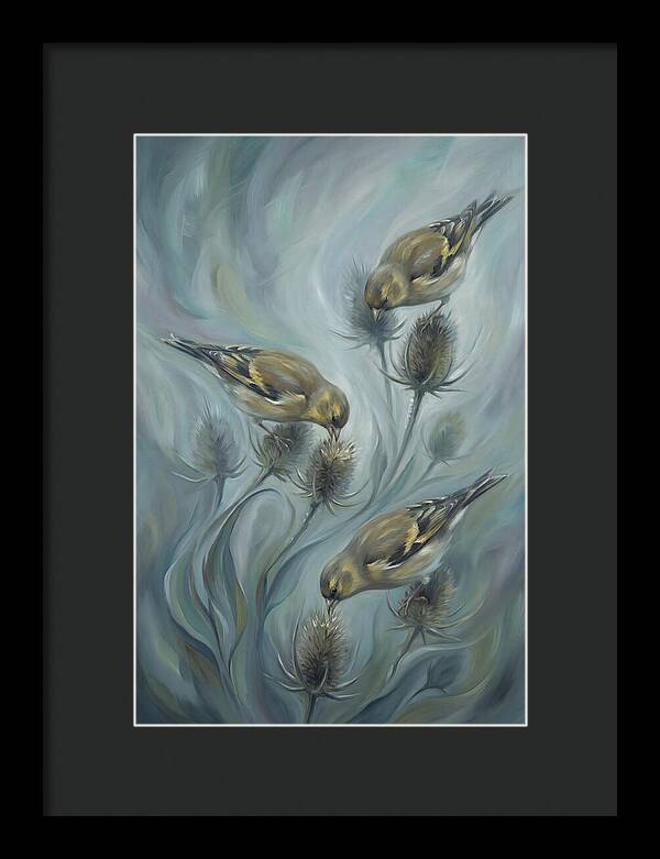 Goldfinch Charm Feeding On Teasel